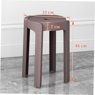 Nordic round stool plastic adult stackable high table chair