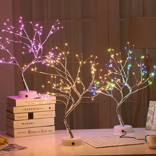 LED Night Light Mini Christmas ree Copper Wire Garland Lamp