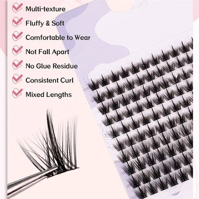 False Eyelashes Individual Lash Clusters Manga Fluffy Soft N