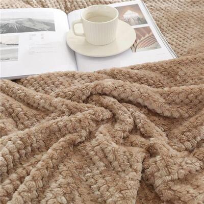 Plaid Bed Blankets Soft Warm Fluffy Throw Blanket Sofa ver C