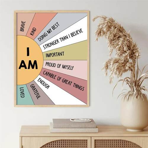 1PCS Educational Sun Colorful Positive Affirmation Quote Boh