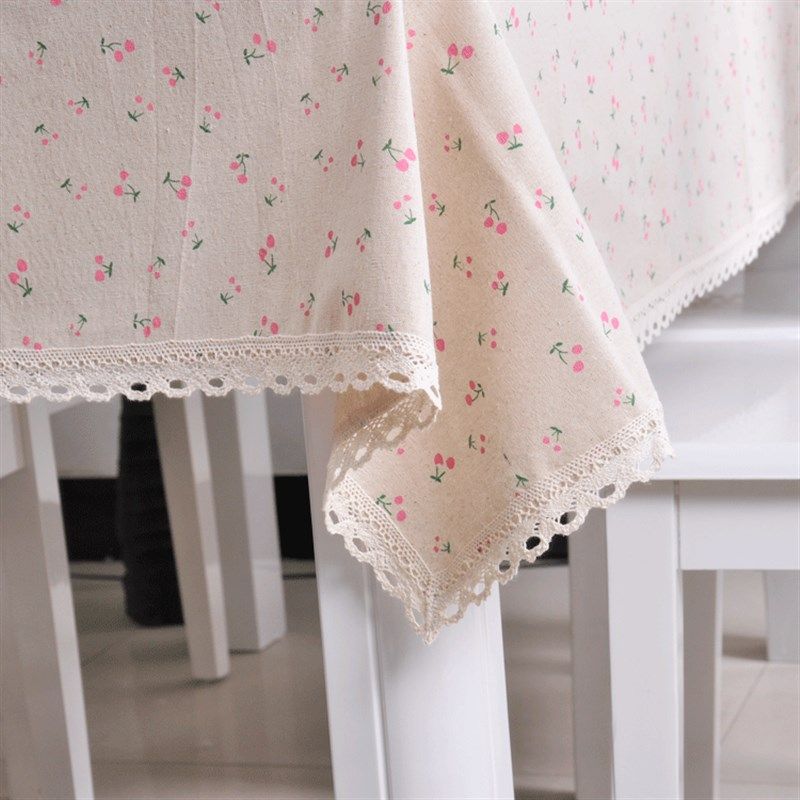 棉麻布艺 田园 茶几圆桌餐桌盖布 欧式台布盖巾雏菊麻纱蕾丝桌布,居家布艺,桌布,淘宝优惠券,粉丝福利购,淘宝优惠卷