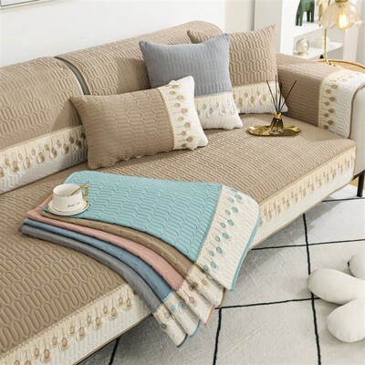 1pc Luxurious Feather Embroidery Quilted Sofa ver - Protects