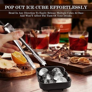 Large Ice Cube Trays Silicone Ice Cube Molds for Freezer wit