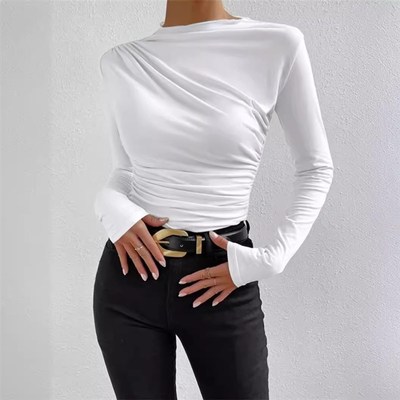 2024 Bottom Shirt Long sleeved T-shirt Womens Top