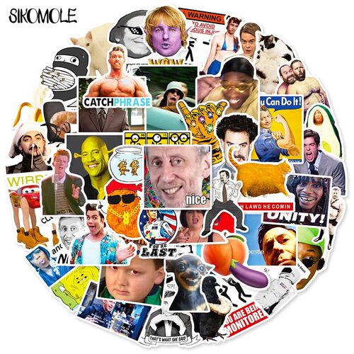 50pcs Classic Meme Stickers DIY Fridge Guitar Laptop Motorcy