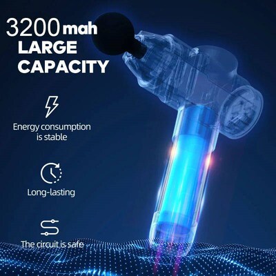 Fascia Gun Muscle Fitness Vibration Massage Gun 16mm Deep Im