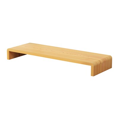 Large Dual Monitor Stand Riser, Solid Wood Desk Shelf Office