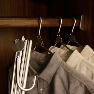 3pcs Aluminium Alloy Clothes Hangers Foldable Assembled