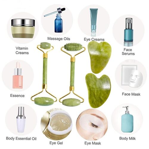 Face Massager Roller Gua sha Jade Store Scraper Roller massa