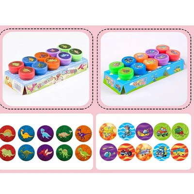 10pcs DIY Painting Photo Album Decor Assorted Stamps for Kid