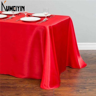 -table cloth white satin rectangle table cover白缎长方形桌布