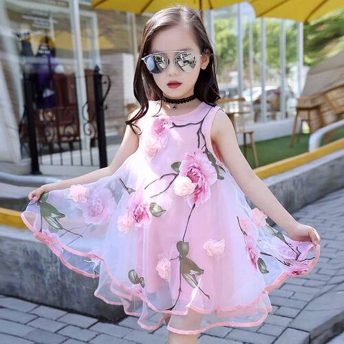 Bohemian Summer Girls Flower Dress Kids Girl Beach Dresses C