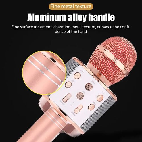 WS858 Karaoke Microphone for Kids Singing 5 in 1 Wireless Bl