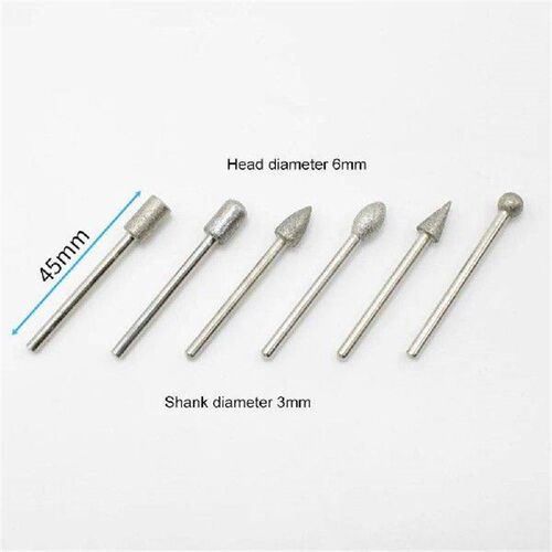 20pcs Diamond Grind Head Set Grit Cone Bullet Rotary Bits