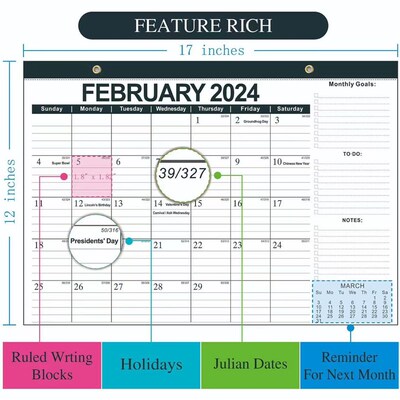 2024-2025 Wall Calendar Hanging Schedule Table Planner New Y