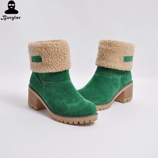 Warm Snow Boots Women wool Fur Ladies booties Winter