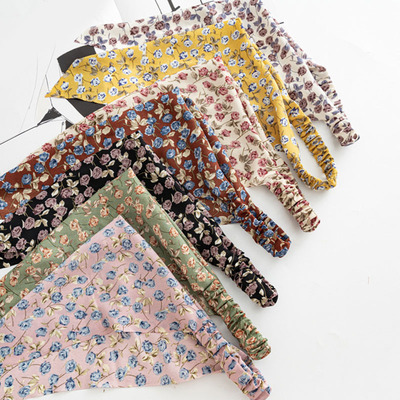 Triangle Bandanas Hairband Floral Print Scrunchies Hair Scar