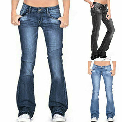 Skinny Flared Jeans Womens Fashion Denim  Pants Bootcut Bel