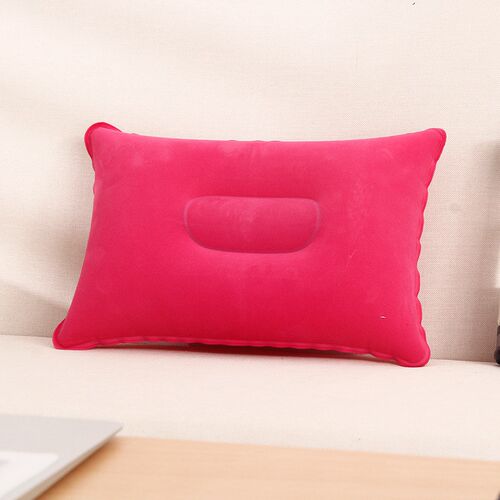 Flocking Square Inflatable Nap Pillow Outdoor Camping Cushio
