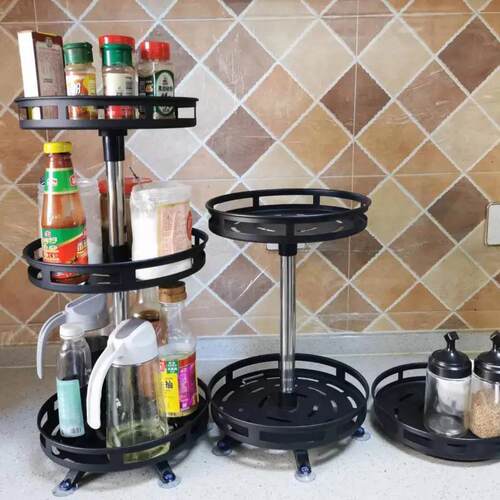 Kitchen Rotating Seasoning Storage Rack Oil Vinegar Storage