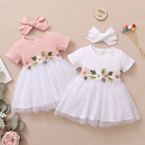 1-3 Years Newborn Baby Girl Princess Dress Embroideried Flow