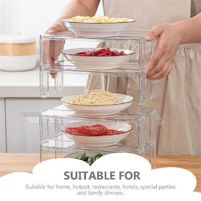 2 Pcs Stacking Shelf Fridge Storage Rack Seasoning Bottle