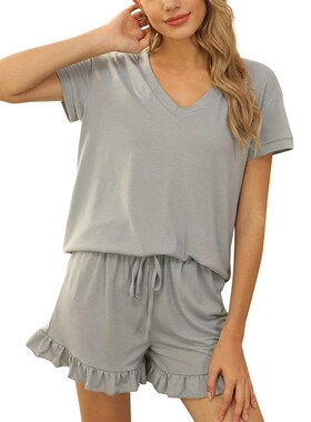Spring and Summer Home Two-Piece Womens Casual Drawstring S