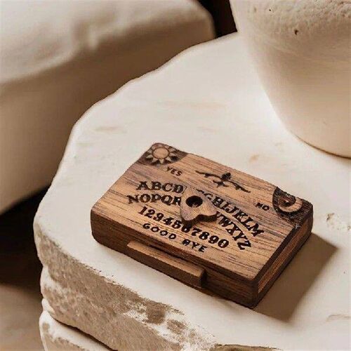 1PC Miniature Spirit Board With Drawer Ouija Board Wooden