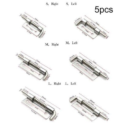 5pcs Spring Loaded Latches Security Bolt Latch Tone Door
