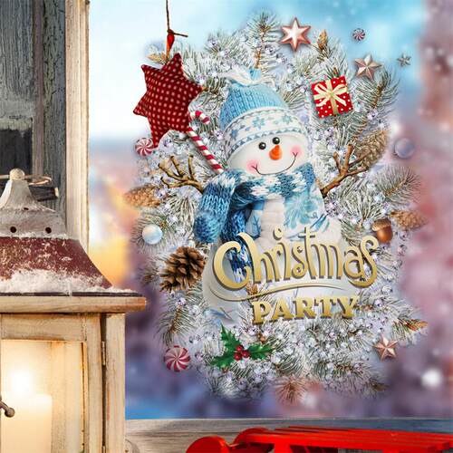 New Snowman Christmas Stickers Wall Window Stickers Snowflak