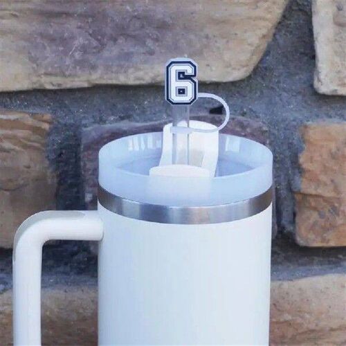 1-26PCS letter Straw Cover Cap 10MM Silicone Straw Toppe