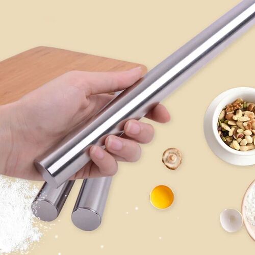 1PC Stainless Steel Rolling Pin Kitchen Utensils Dough Rolle