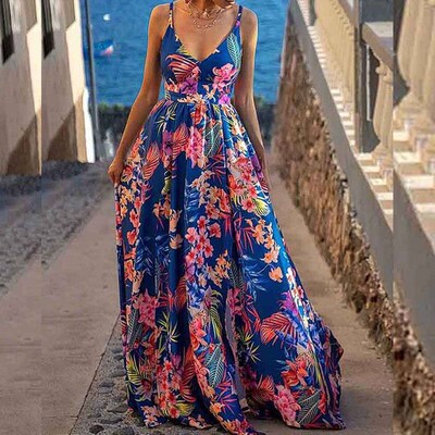 2022Fashion women party dresses ladies shirt dress印花洋装