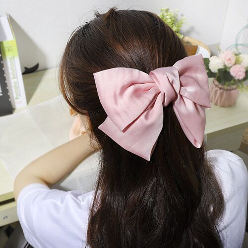 VKME Fashion Big Bow Hairpin Cute Red Barrette Pink Hair Cli