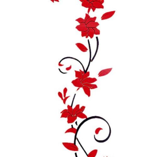 3D Rose Flower Rattan Wall Stickers Romantic Floral Wall