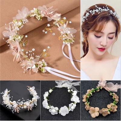 New High Quality Spring Bohemian Pearl Crowns Beach Hawaii F