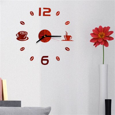Cafe Diy Large Wall Clock Frameless Giant Wall Clock Modern