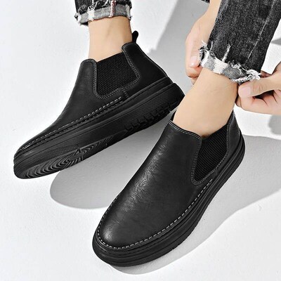 British Style Chelsea Boots Men Ankel Shoes Business Dress B