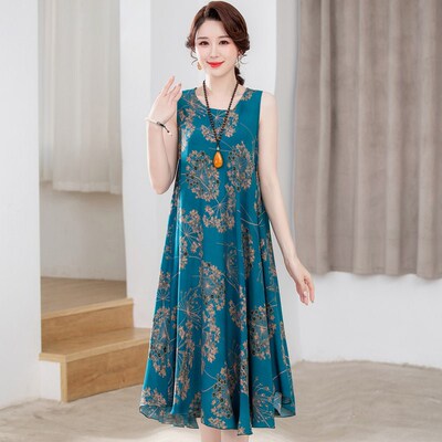 Summer Sleeveless Dress Women Elegant 2023 New Loose Vintage