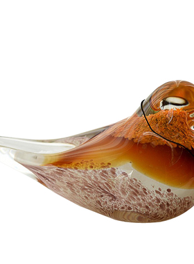 现代艺术创意彩色琉璃小鸟玻璃摆件出口欧美家居客厅壁柜桌面装饰