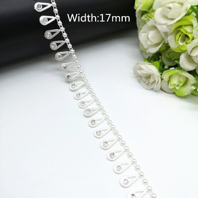 1 yard Rhinestone Chain Pearl Crystal Chain Sew On Trims Wed