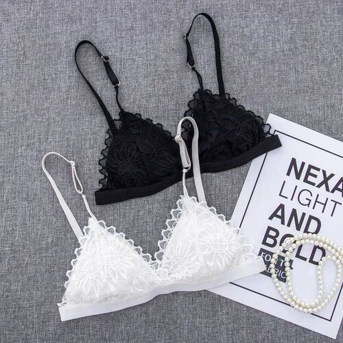 Women Sexy Lace Bra Wire Free Unpadded Lingerie Floral Lace