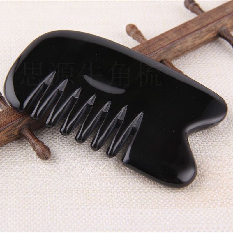 天然黄水牛角梳六齿经络梳刮痧板大号头部按摩防脱发白发宽齿梳子,家庭/个人清洁工具,梳子/化妆梳/按摩梳,淘宝优惠券,粉丝福利购,淘宝优惠卷