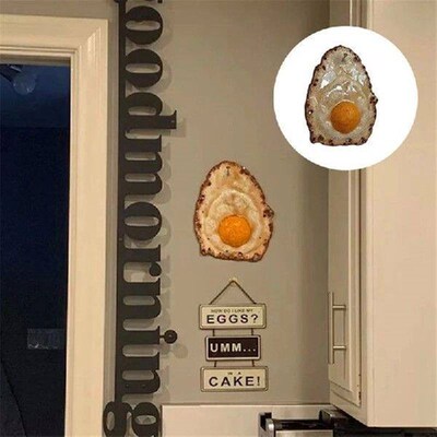 Fried Egg Hanging On A Nail, Fried Eggs Sculpture Ornament,