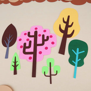 幼儿园家园联系文化主题墙面装饰不织布大树墙贴贴饰材料装饰