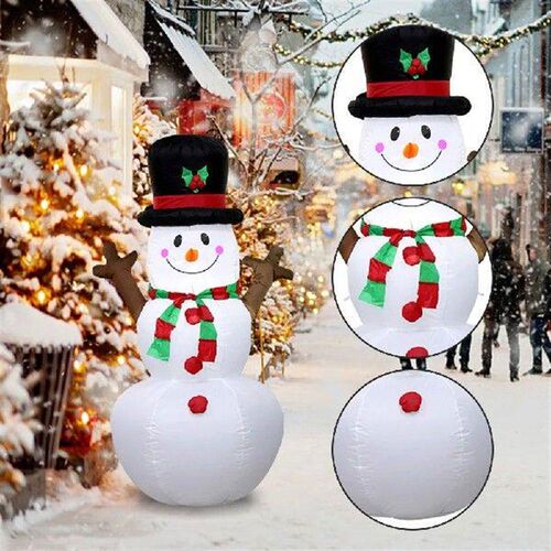 Inflatable Illuminated Snowman Ornament with LED Light