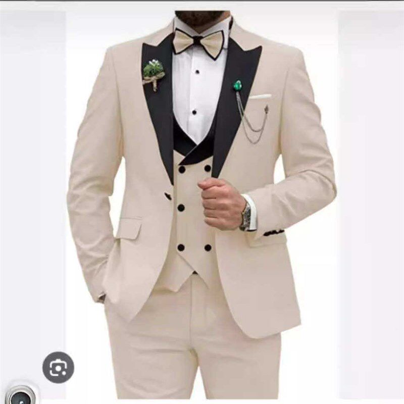 Mens plus size three piece business suit 大码三件套商务西装