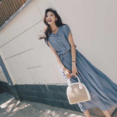 hiffon dress womens summer new popular temperament skirt is