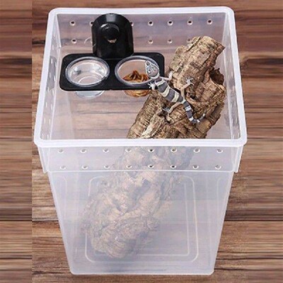 1pcs ABS Reptile Tank Food Water Feeding Bowl Insect Spider